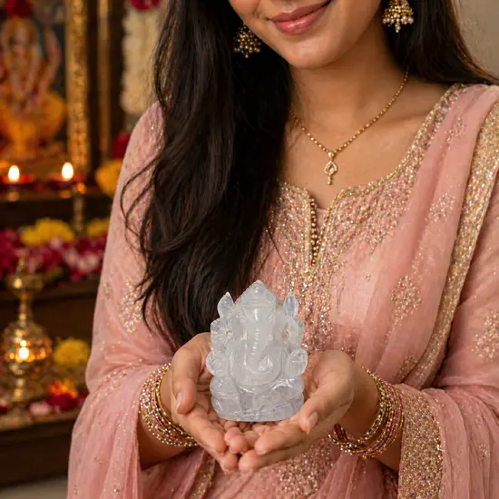 Sphatik Ganesh ji (white)